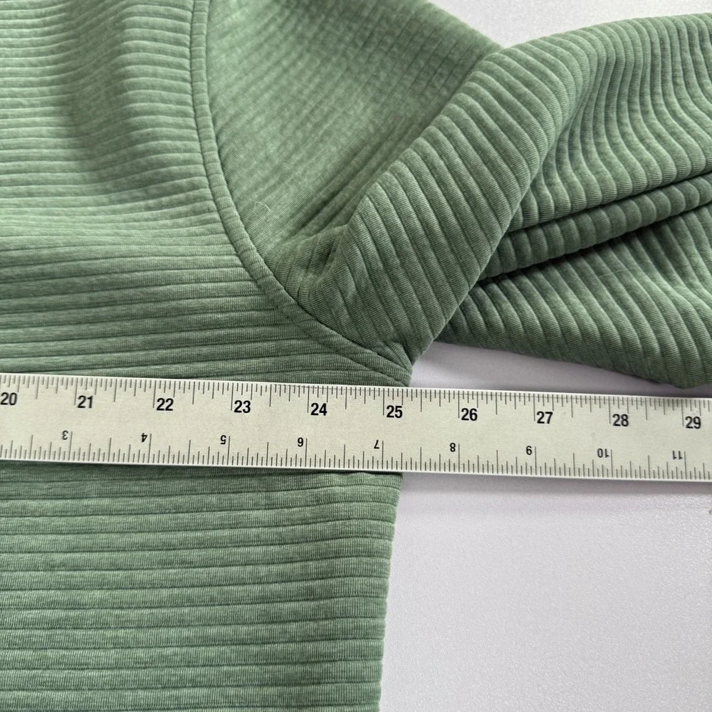 J Crew Sweater Mens XL Green Snap‎ Pullover Ribbed Stretch Preppy Casual